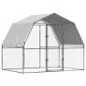 Gallinero con techo y puerta 2 uds acero galvanizado plateado 2