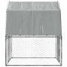 Gallinero con techo y puerta 2 uds acero galvanizado plateado 5