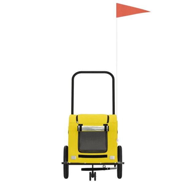 Reboque bicicleta p/ animais tecido oxford/ferro amarelo M 4