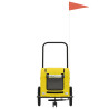Reboque bicicleta p/ animais tecido oxford/ferro amarelo 4