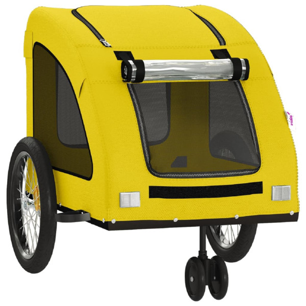 Remolque de bicicleta mascotas hierro tela Oxford amarillo M 5