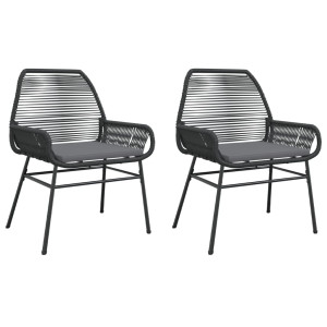 Sillones de jardín con cojines 2 uds ratán sintético negro H
