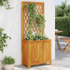 Jardinera con enrejado y estante acacia maciza 55x29.5x132 cm 1