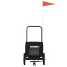 Remolque de bicicleta mascotas hierro tela Oxford negro 4