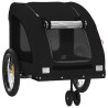 Remolque de bicicleta mascotas hierro tela Oxford negro 5