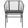 Cadeiras de jardim com almofadões 2 pcs vime PE preto 5