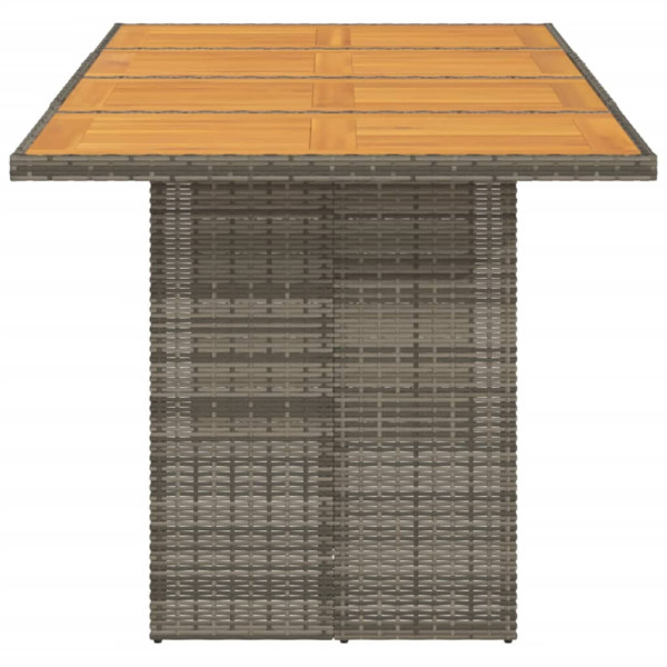 Mesa de jardín superficie madera acacia ratán gris 190x80x75cm M 5