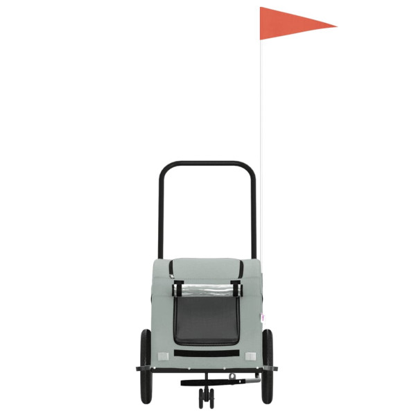 Reboque bicicleta animais tecido oxford/ferro cinzento M 4