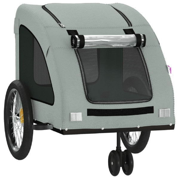 Remolque de bicicleta mascotas hierro tela Oxford gris M 5