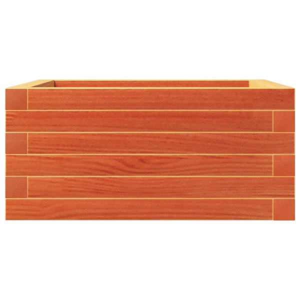 Jardinera de madera maciza de pino marrón cera 50x50x23 cm M 5