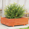 Jardinera de madera maciza de pino marrón cera 80x80x26.5 cm 1