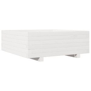 Jardinera de madera maciza de pino blanco 70x70x26.5 cm H