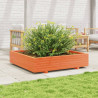 Jardinera de madera maciza de pino marrón cera 110x110x26.5 cm 1