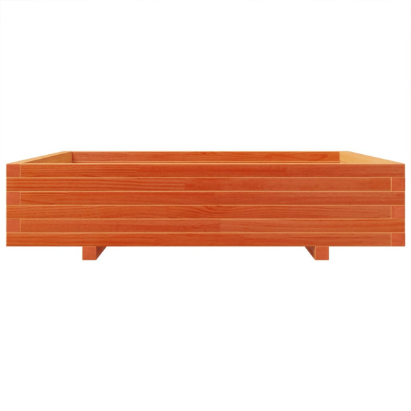 Vaso/floreira jardim 110x110x26.5 cm pinho maciço castanho-mel M 5