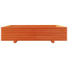 Jardinera de madera maciza de pino marrón cera 110x110x26.5 cm 5