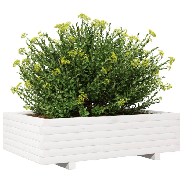 Vaso/floreira de jardim 90x60x26.5 cm pinho maciço branco M 4