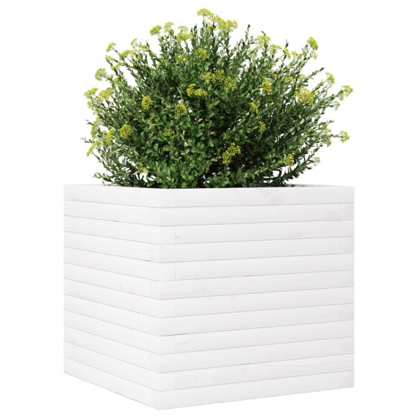 Vaso/floreira de jardim 50x50x46 cm pinho maciço branco M 4