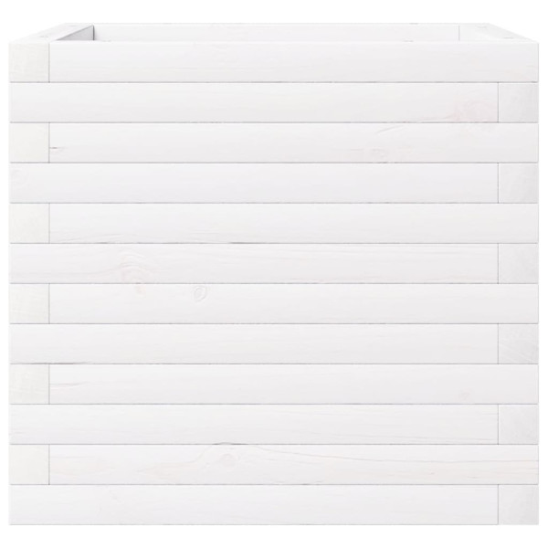 Jardinera de madera maciza de pino blanca 50x50x46 cm M 5