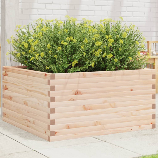 Jardinera de madera maciza de pino 90x90x46 cm D