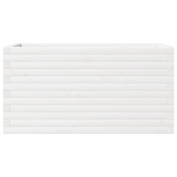Vaso/floreira de jardim 90x40x46 cm madeira pinho maciça branco M 5