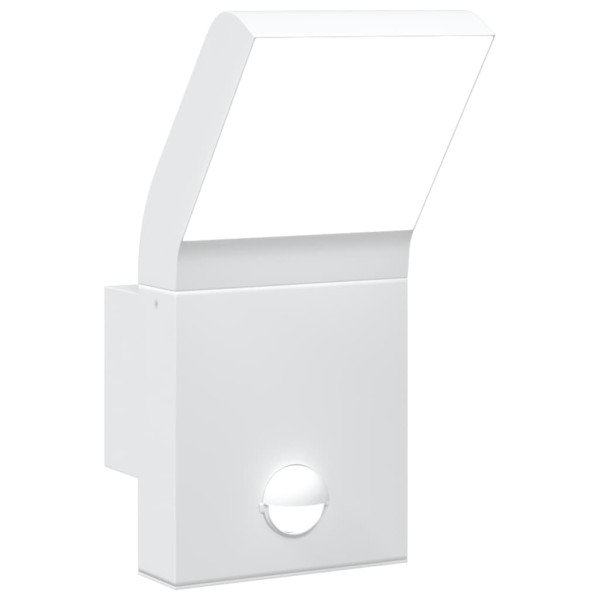 Lámpara de pared de exterior LED con sensor aluminio blanco M 2
