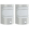 Candeeiros parede p/ exterior c/ sensor 2pcs aço inox. prateado 2