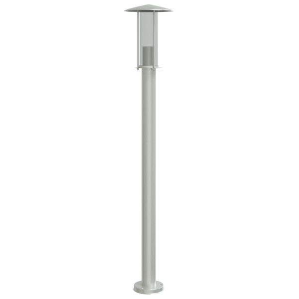 Candeeiro de chão para exterior 3 pcs 100 cm aço inox. prateado M 5