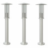 Candeeiros de chão para exterior 3 pcs 60 cm aço inox. prateado 2
