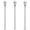 Lámparas de suelo de exterior 3 uds acero inoxidable 120 cm 2