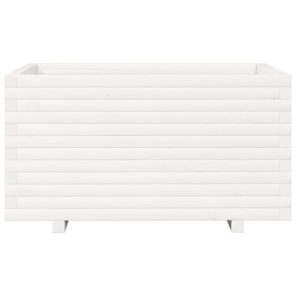 Vaso/floreira de jardim 90x60x49.5 cm pinho maciço branco M 5