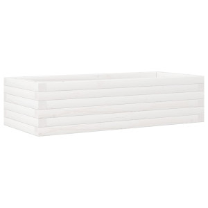 Jardinera de madera maciza de pino blanco 90x40x23 cm H