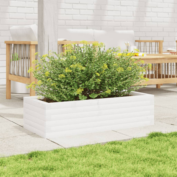 Jardinera de madera maciza de pino blanco 90x40x23 cm M 3
