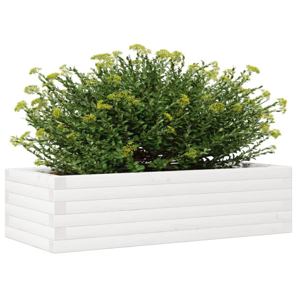 Vaso/floreira de jardim 90x40x23 cm madeira pinho maciça branco M 4