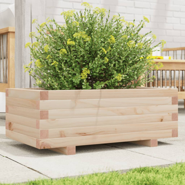 Jardinera de madera maciza de pino 70x40x26.5 cm D
