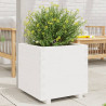 Vaso/floreira de jardim 50x50x49.5 cm pinho maciço branco 1