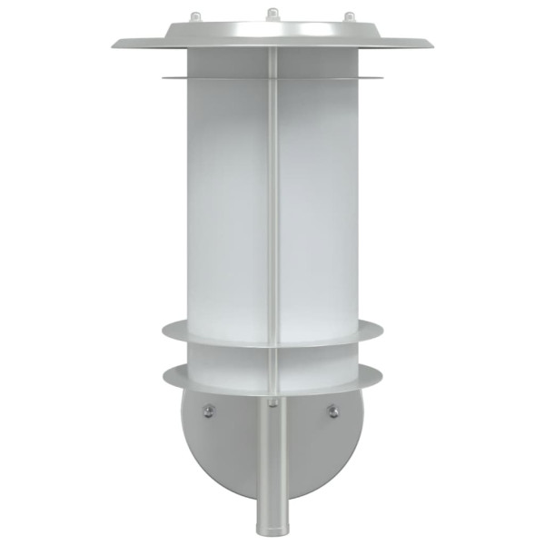 Candeeiros de parede p/ exterior 2 pcs aço inoxidável prateado M 4