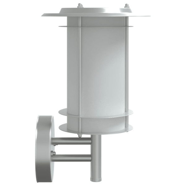 Candeeiros de parede p/ exterior 2 pcs aço inoxidável prateado M 5