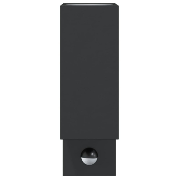 Candeeiros parede p/ exterior c/ sensor 2 pcs alumínio preto M 4