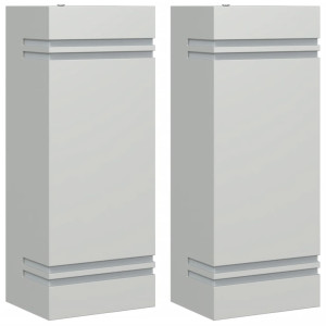 Candeeiros de parede p/ exterior 2 pcs aço inoxidável prateado H