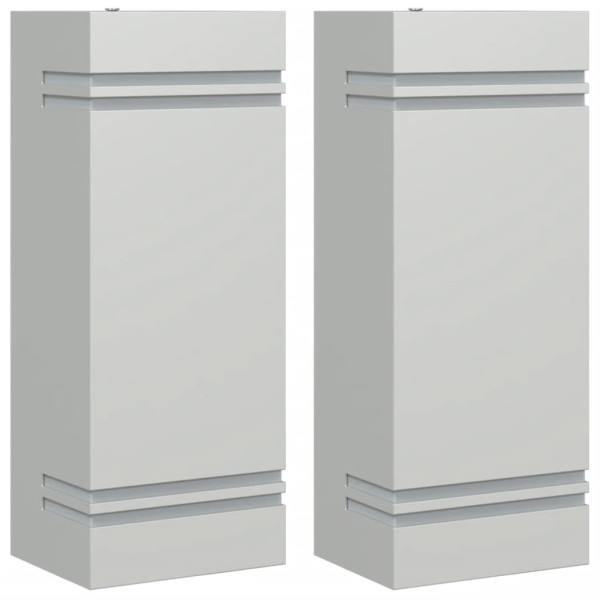 Apliques de exterior 2 unidades acero inoxidable plateado M 2