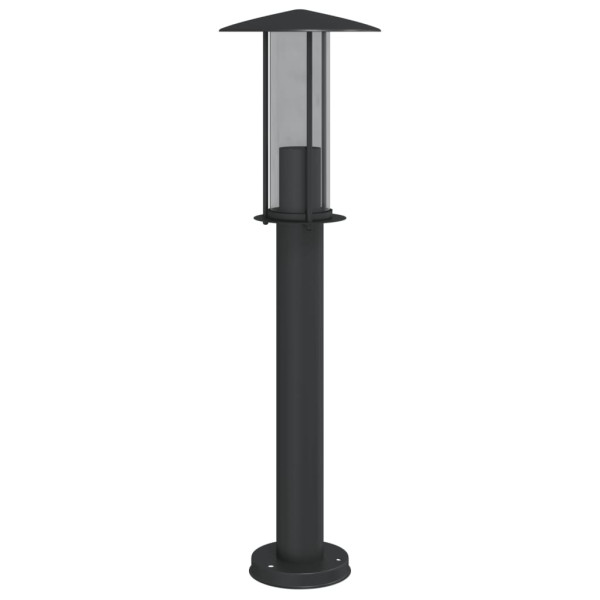 Candeeiros de chão para exterior 3 pcs 60 cm aço inox. preto M 5
