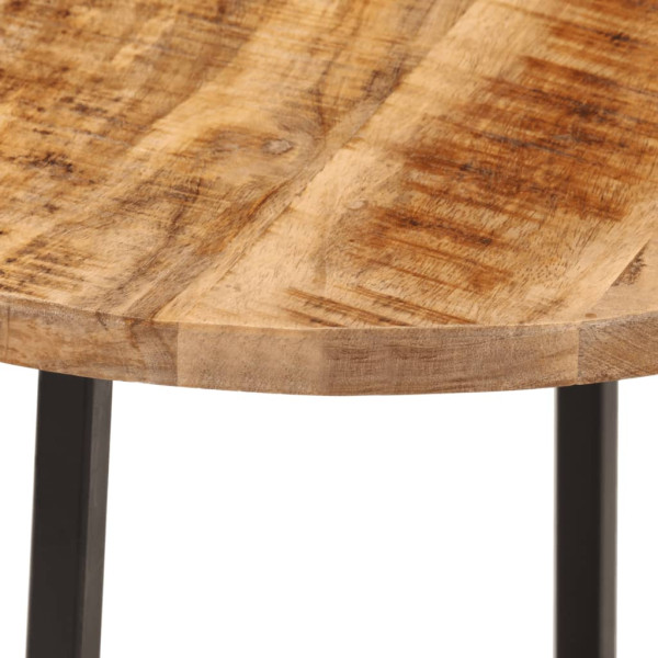 Mesa de centro hierro y madera maciza de mango 45x45x40 cm M 5