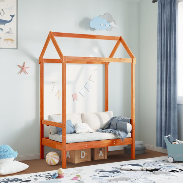 Banco com telhado 117.5x70x176.5 cm pinho maciço castanho-mel M 3