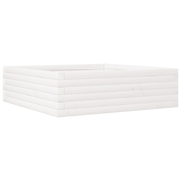 Jardinera de madera maciza de pino blanca 80x80x23 cm M 2