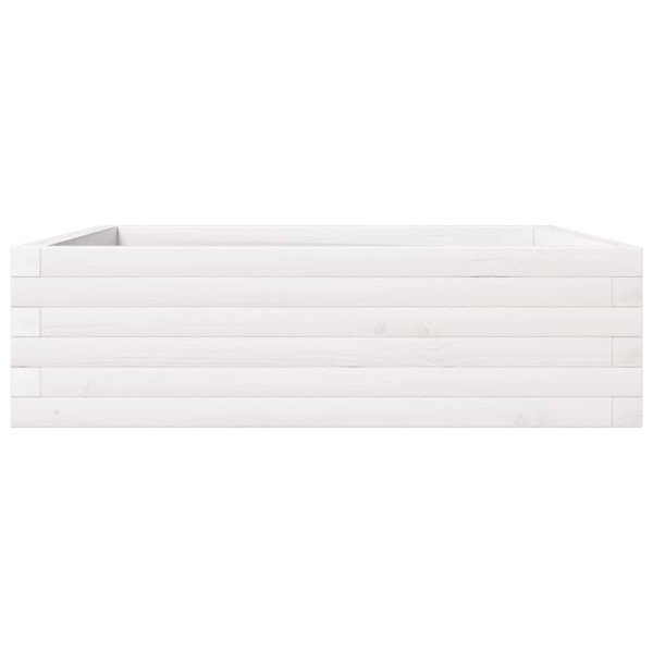 Vaso/floreira de jardim 80x80x23 cm pinho maciço branco M 5