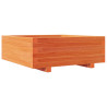 Jardinera de madera maciza de pino marrón cera 70x70x26.5 cm 2