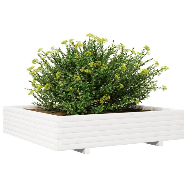 Vaso/floreira de jardim 110x110x26.5 cm pinho maciço branco M 4
