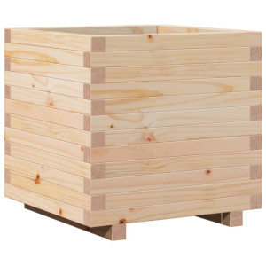 Jardinera madera maciza de pino 50x50x49.5 cm H