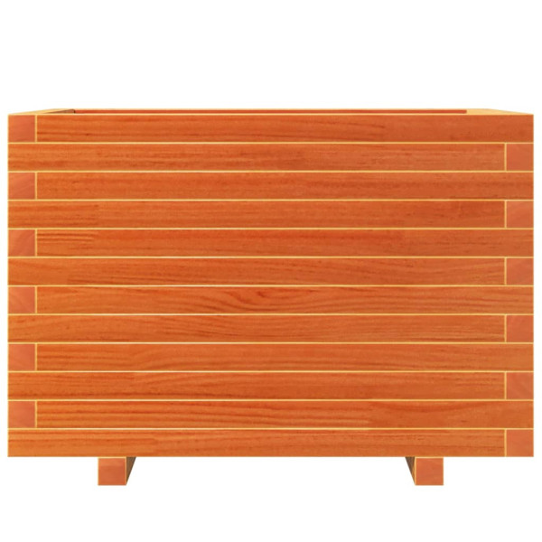 Jardinera madera maciza de pino marrón cera 70x40x49.5 cm M 5