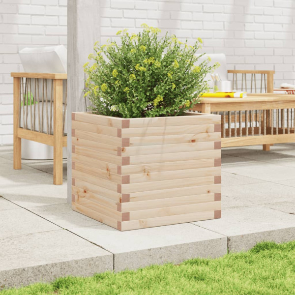 Jardinera de madera maciza de pino 50x50x46 cm M 3
